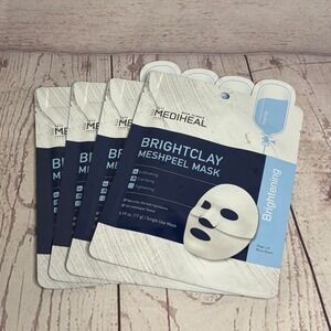 Mediheal Brightclay Meshpeel Mask Set of 4 Brightening Peel-Off Mud Mask 0.59oz